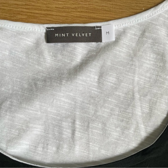 Mint Velvet Layered Tank Top M Charcoal White Double Layer Sleeveless Blouse - Picture 2 of 7